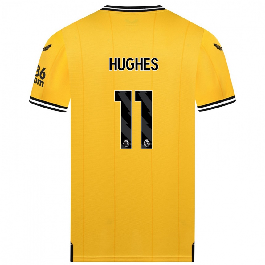 Enfant Football Maillot Amber Hughes #11 Jaune Tenues Domicile 2023/24 Canada