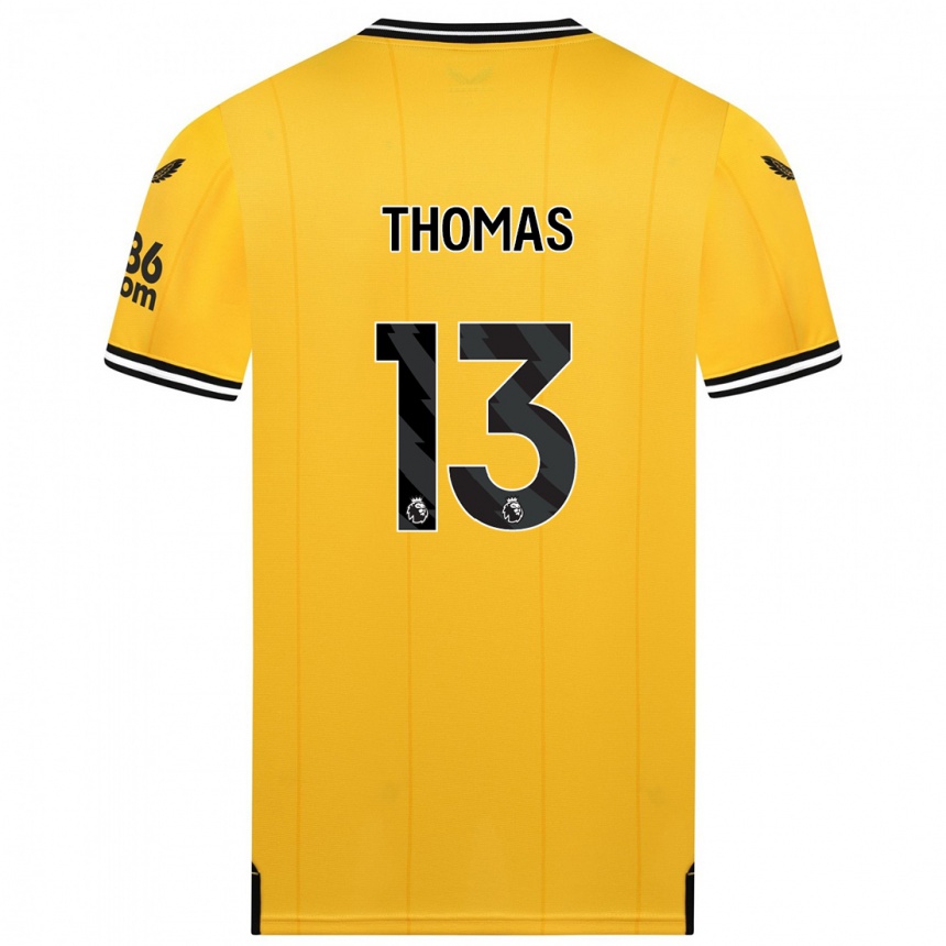 Kids Football Bec Thomas #13 Yellow Home Jersey 2023/24 T-Shirt Canada