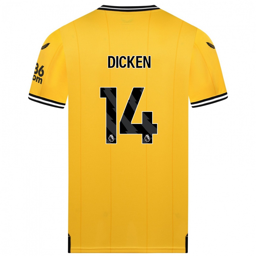 Enfant Football Maillot Amy Dicken #14 Jaune Tenues Domicile 2023/24 Canada