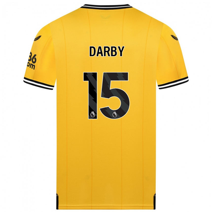 Kids Football Kelly Darby #15 Yellow Home Jersey 2023/24 T-Shirt Canada