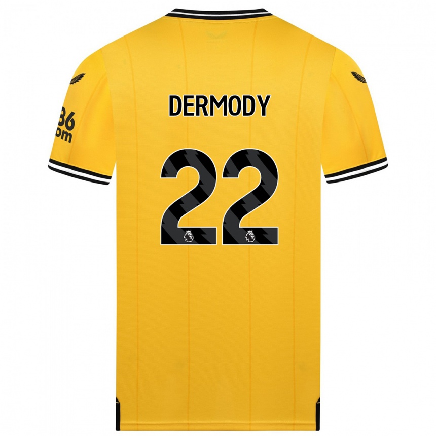 Enfant Football Maillot Helen Dermody #22 Jaune Tenues Domicile 2023/24 Canada