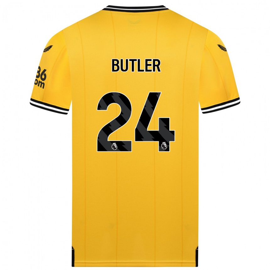 Enfant Football Maillot Elli Butler #24 Jaune Tenues Domicile 2023/24 Canada