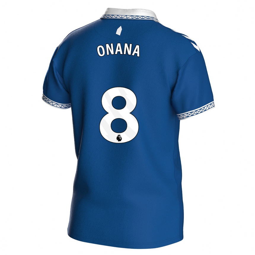 Kids Football Amadou Onana #8 Royal Blue Home Jersey 2023/24 T-Shirt Canada