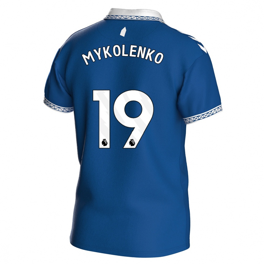 Kids Football Vitaliy Mykolenko #19 Royal Blue Home Jersey 2023/24 T-Shirt Canada