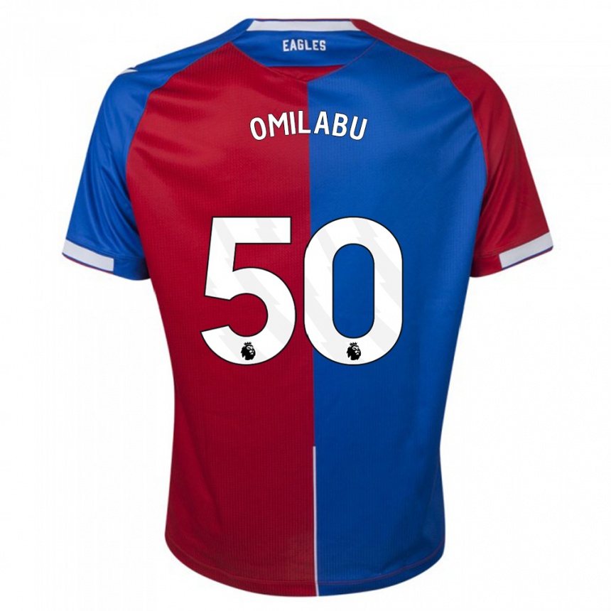 Kids Football David Omilabu #50 Red Blue Home Jersey 2023/24 T-Shirt Canada