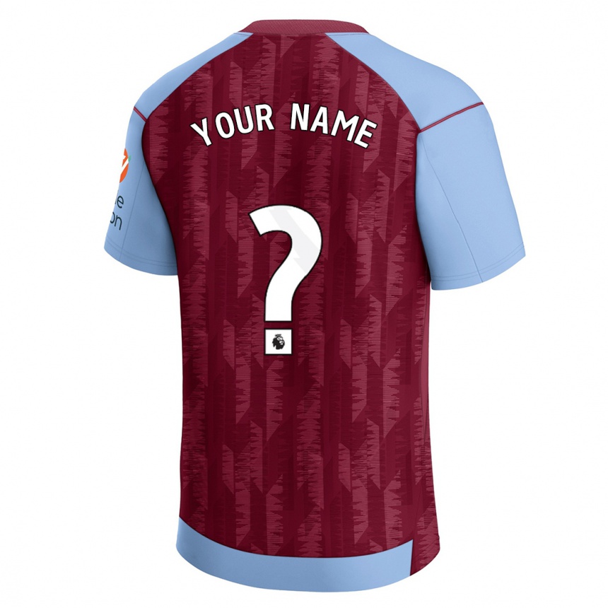 Kids Football Your Name #0 Claret Blue Home Jersey 2023/24 T-Shirt Canada