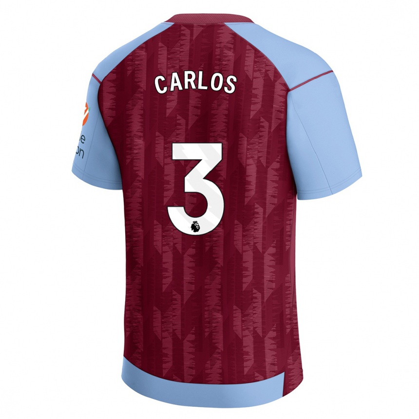 Kids Football Diego Carlos #3 Claret Blue Home Jersey 2023/24 T-Shirt Canada