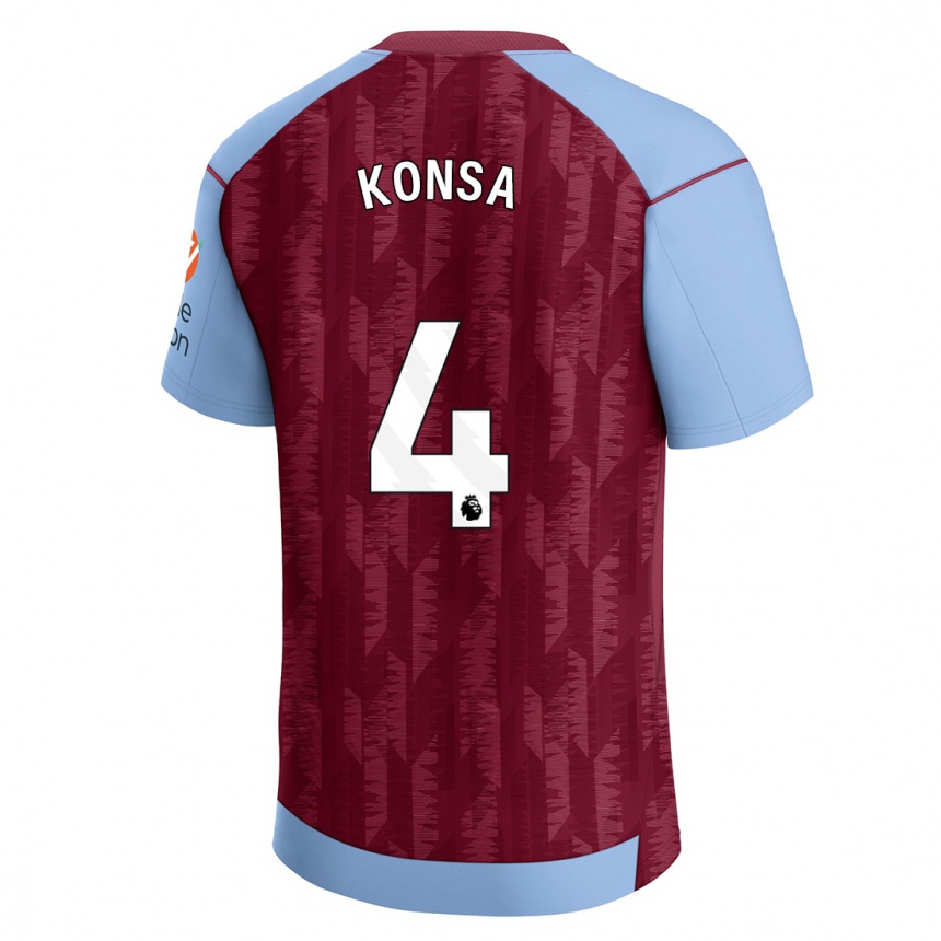 Enfant Football Maillot Ezri Konsa #4 Bleu Bordeaux Tenues Domicile 2023/24 Canada