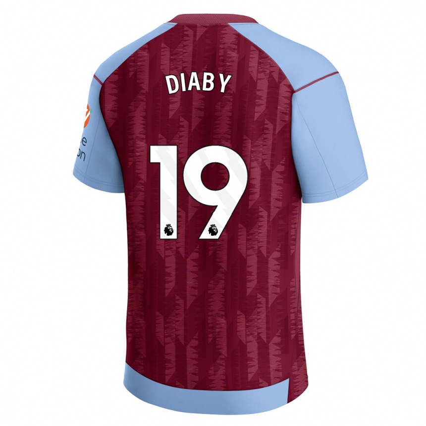 Kids Football Moussa Diaby #19 Claret Blue Home Jersey 2023/24 T-Shirt Canada