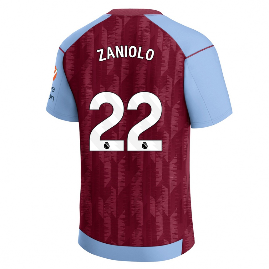 Kids Football Nicolo Zaniolo #22 Claret Blue Home Jersey 2023/24 T-Shirt Canada