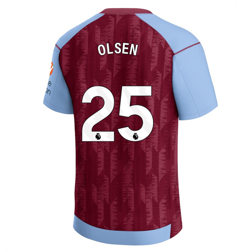 Kids Football Robin Olsen #25 Claret Blue Home Jersey 2023/24 T-Shirt Canada