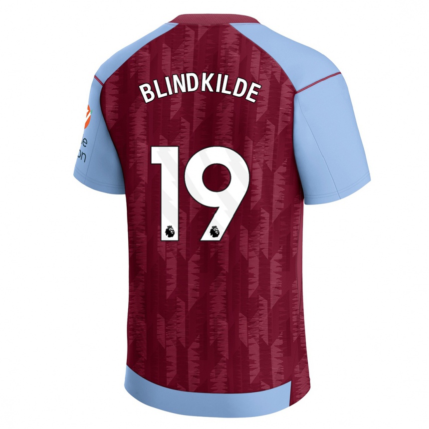 Kids Football Laura Blindkilde #19 Claret Blue Home Jersey 2023/24 T-Shirt Canada