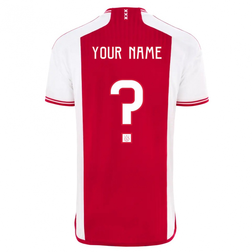 Enfant Football Maillot Votre Nom #0 Rouge Blanc Tenues Domicile 2023/24 Canada