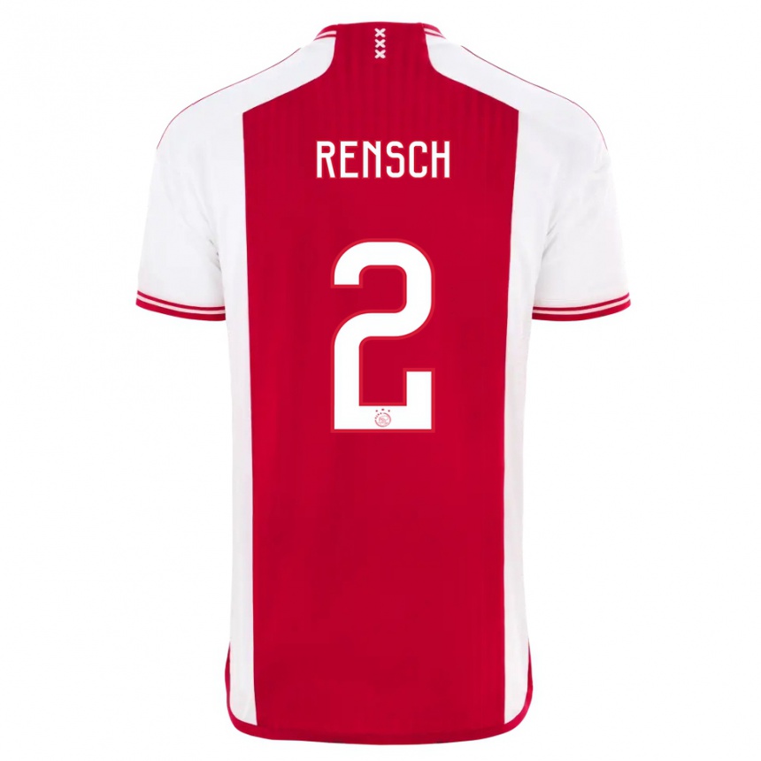 Enfant Football Maillot Devyne Rensch #2 Rouge Blanc Tenues Domicile 2023/24 Canada