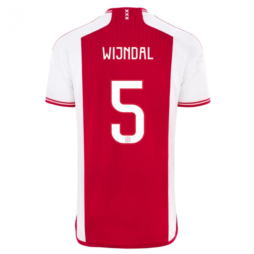 Kids  Owen Wijndal #5 Red White Home Jersey 2023/24 T-Shirt Canada