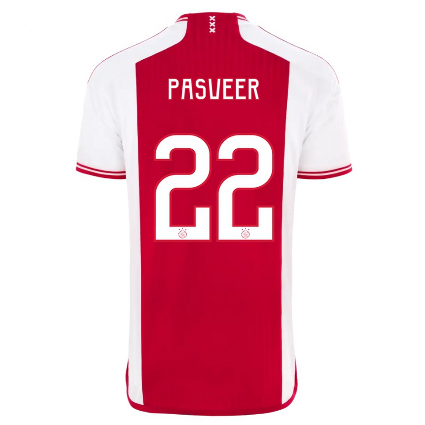 Kids  Remko Pasveer #22 Red White Home Jersey 2023/24 T-Shirt Canada