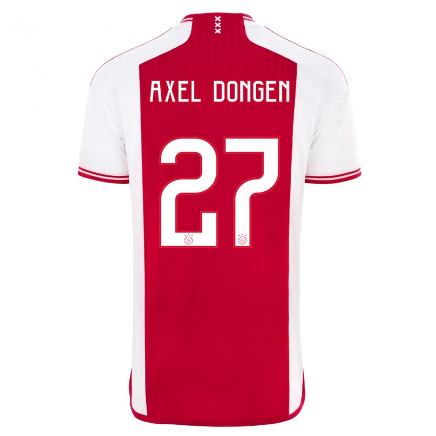 Kids  Amourricho Van Axel Dongen #27 Red White Home Jersey 2023/24 T-Shirt Canada