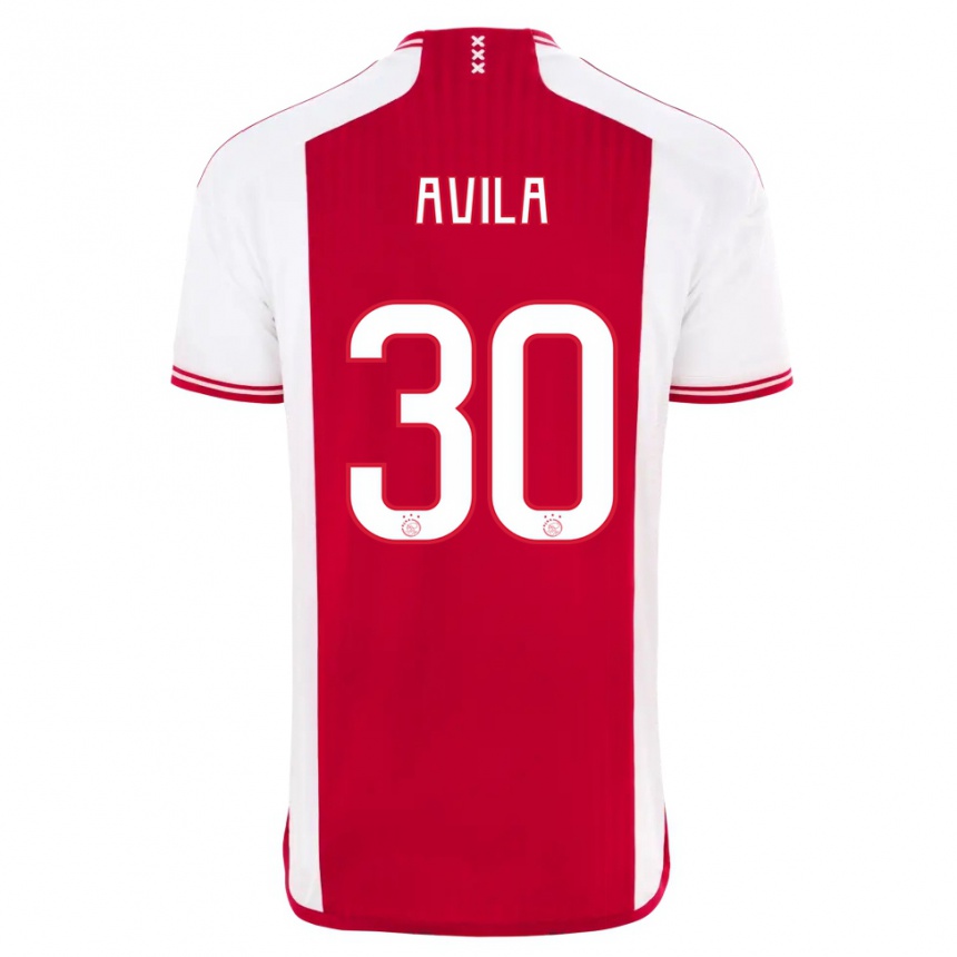 Enfant Football Maillot Gastón Ávila #30 Rouge Blanc Tenues Domicile 2023/24 Canada