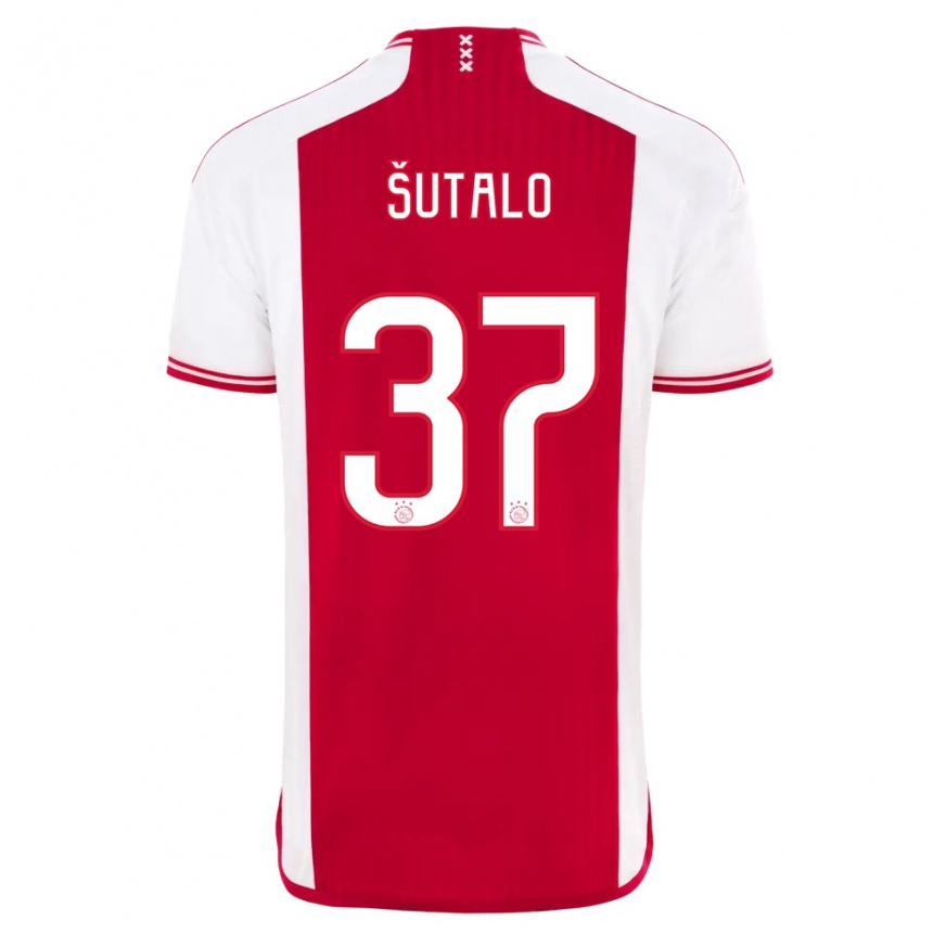 Kids  Josip Sutalo #37 Red White Home Jersey 2023/24 T-Shirt Canada