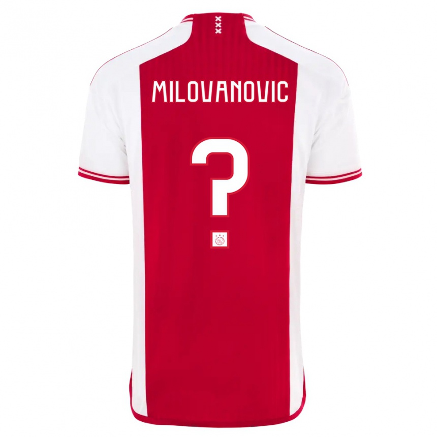 Kids Mateja Milovanovic #0 Red White Home Jersey 2023/24 T-Shirt Canada