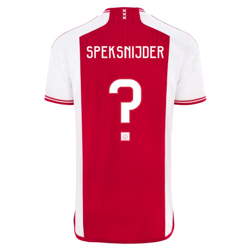 Kids  Rico Speksnijder #0 Red White Home Jersey 2023/24 T-Shirt Canada