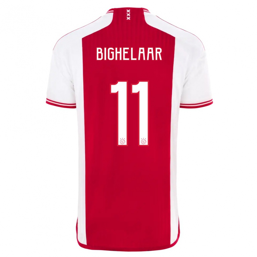 Enfant Football Maillot Marjolijn Van Den Bighelaar #11 Rouge Blanc Tenues Domicile 2023/24 Canada