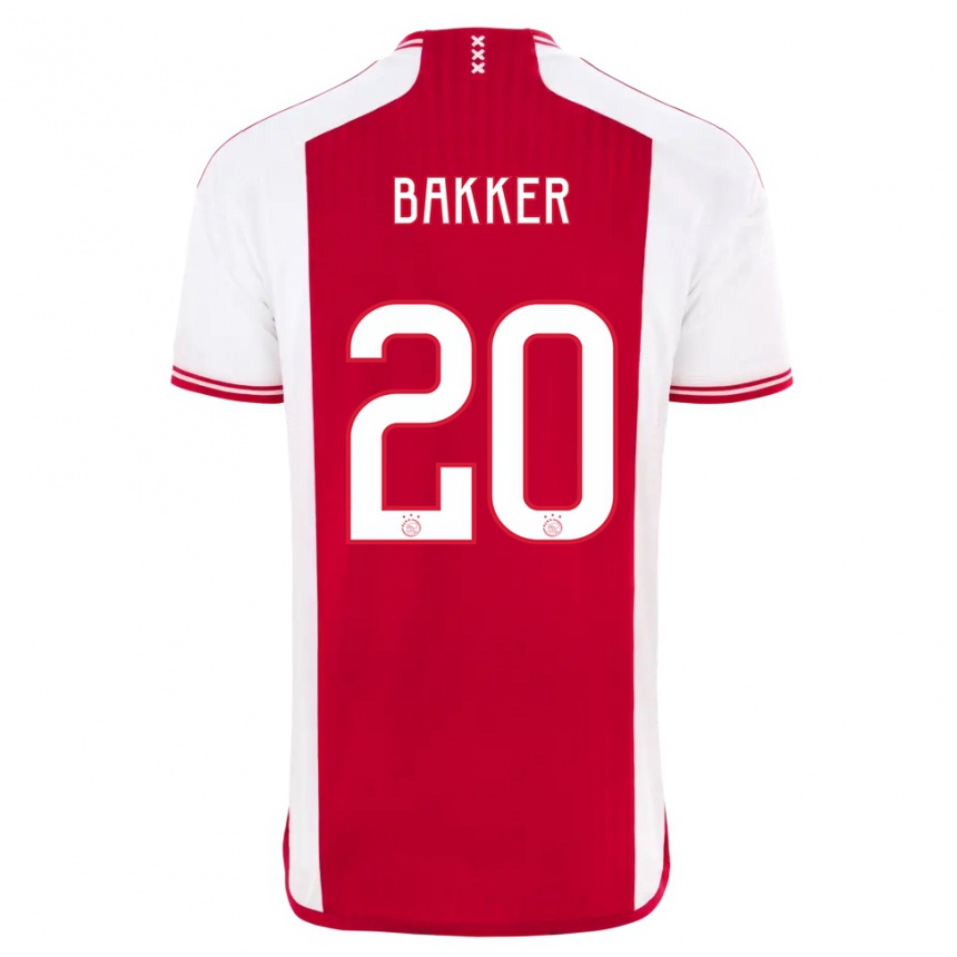 Kids  Eshly Bakker #20 Red White Home Jersey 2023/24 T-Shirt Canada