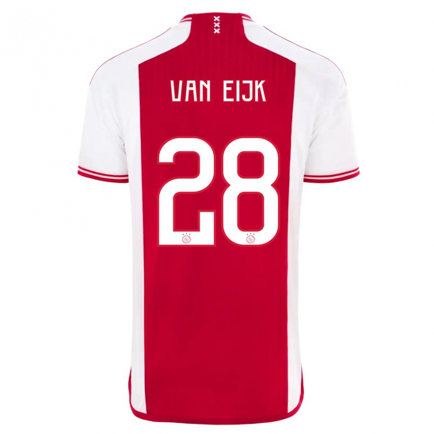 Kids  Regina Van Eijk #28 Red White Home Jersey 2023/24 T-Shirt Canada