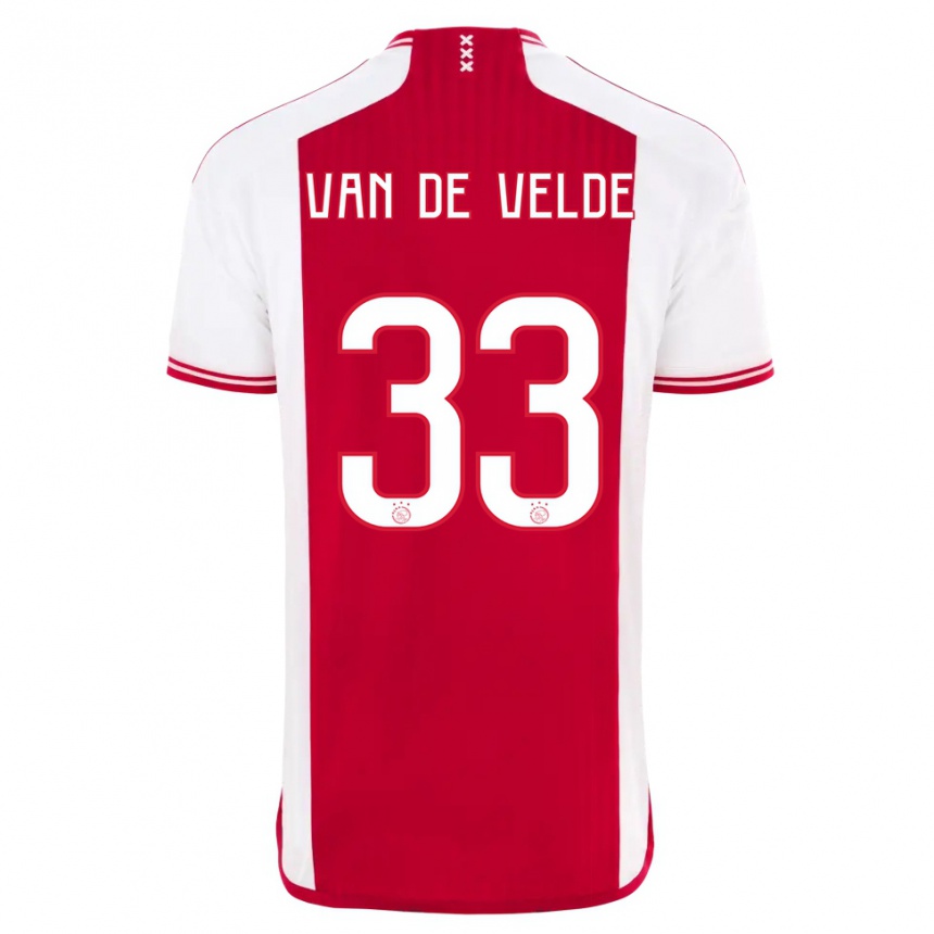 Kids  Jonna Van De Velde #33 Red White Home Jersey 2023/24 T-Shirt Canada