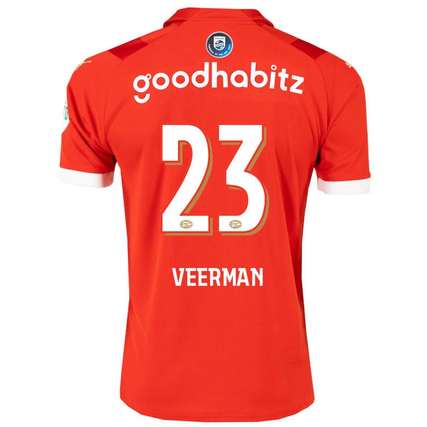 Kids Football Joey Veerman #23 Red Home Jersey 2023/24 T-Shirt Canada