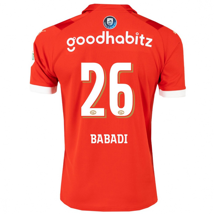 Kids Football Isaac Babadi #26 Red Home Jersey 2023/24 T-Shirt Canada