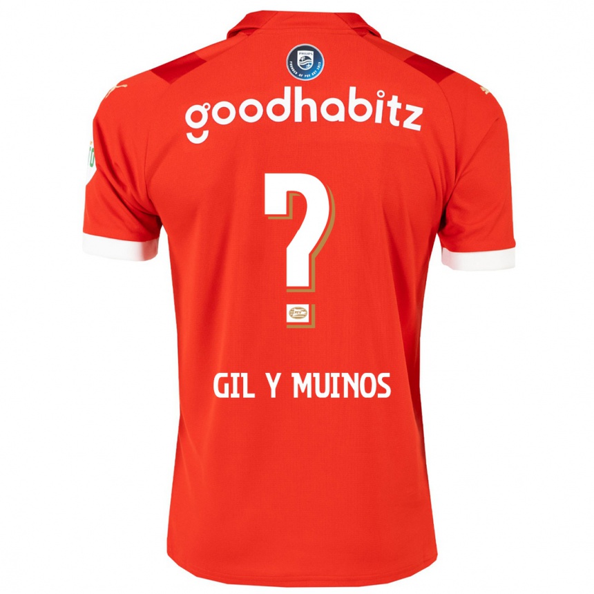 Kids Football Yaël Gil Y Muiños #0 Red Home Jersey 2023/24 T-Shirt Canada