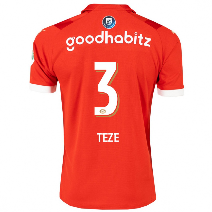 Enfant Football Maillot Jordan Teze #3 Rouge Tenues Domicile 2023/24 Canada