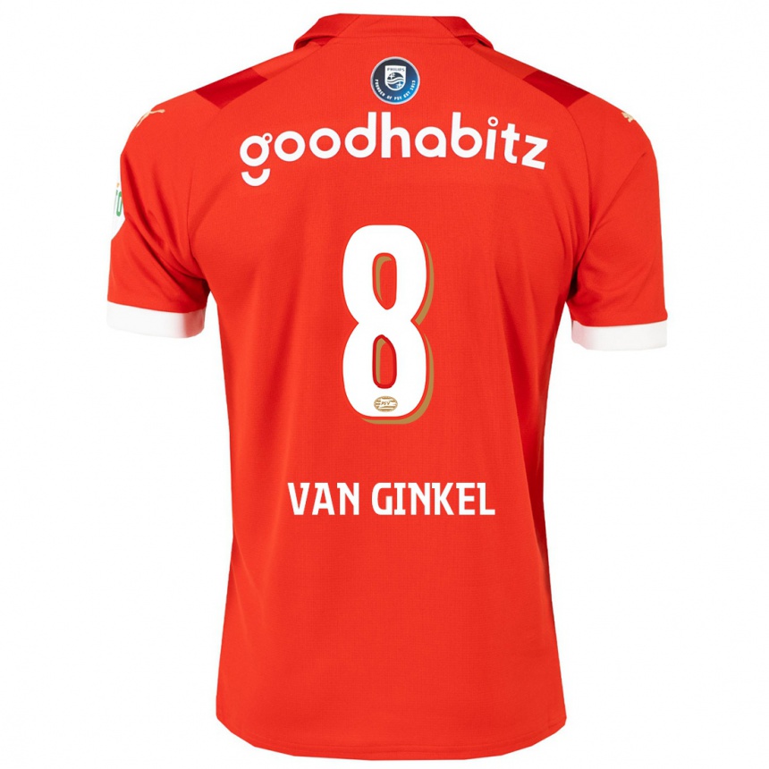 Kids Football Marco Van Ginkel #8 Red Home Jersey 2023/24 T-Shirt Canada