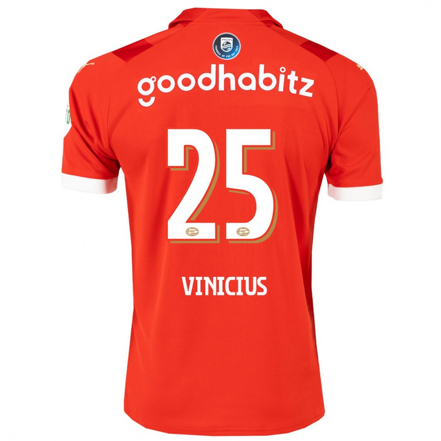 Kids Football Carlos Vinicius #25 Red Home Jersey 2023/24 T-Shirt Canada