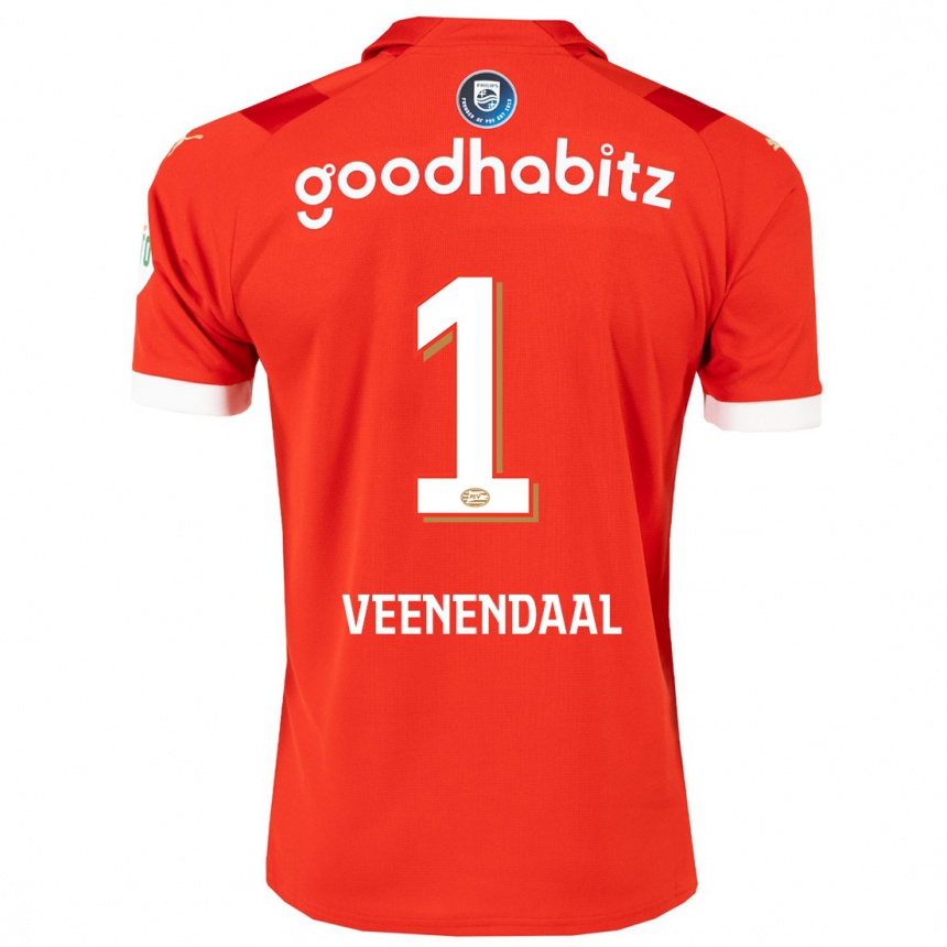 Enfant Football Maillot Sari Van Veenendaal #1 Rouge Tenues Domicile 2023/24 Canada