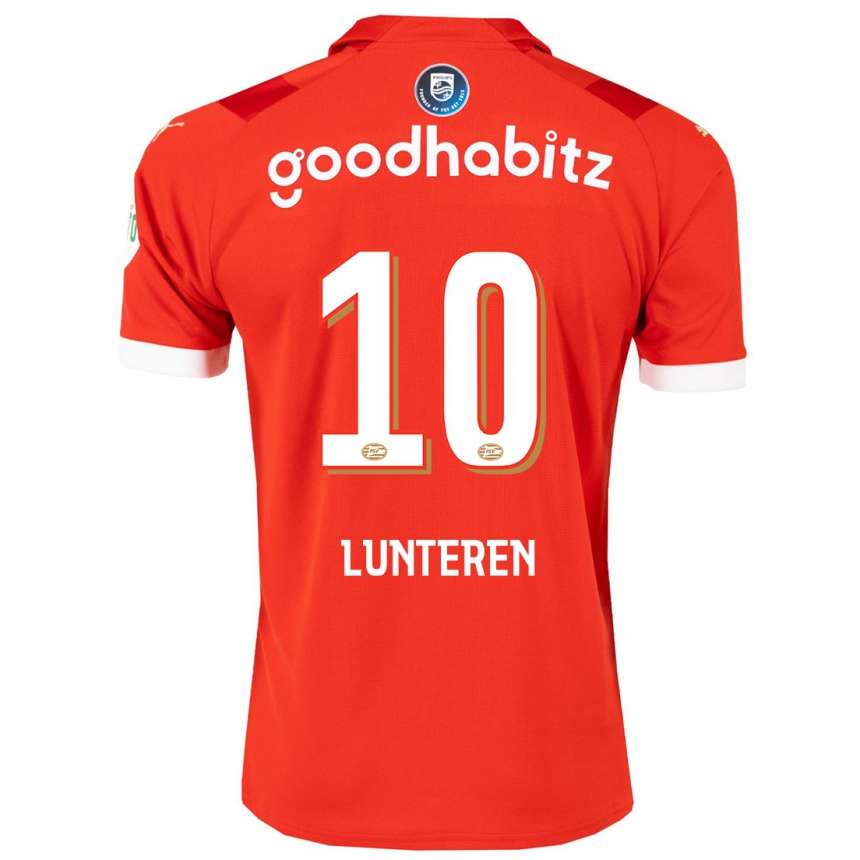 Kids Football Desiree Van Lunteren #10 Red Home Jersey 2023/24 T-Shirt Canada