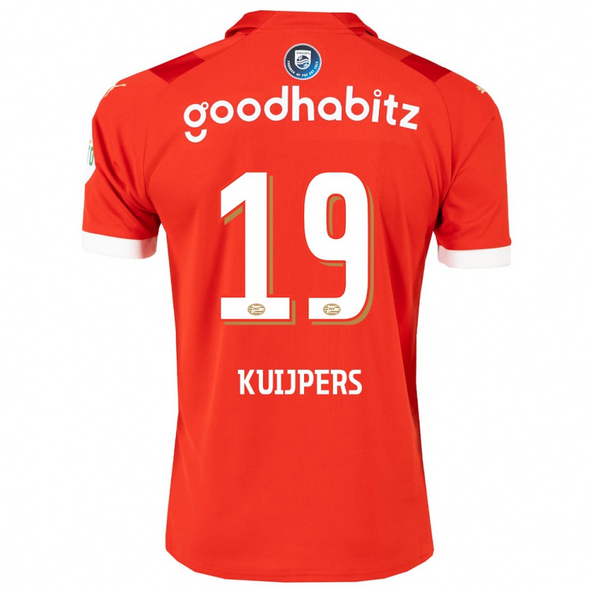 Kids Football Jeslynn Kuijpers #19 Red Home Jersey 2023/24 T-Shirt Canada