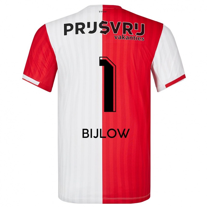 Enfant Football Maillot Justin Bijlow #1 Rouge Blanc Tenues Domicile 2023/24 Canada