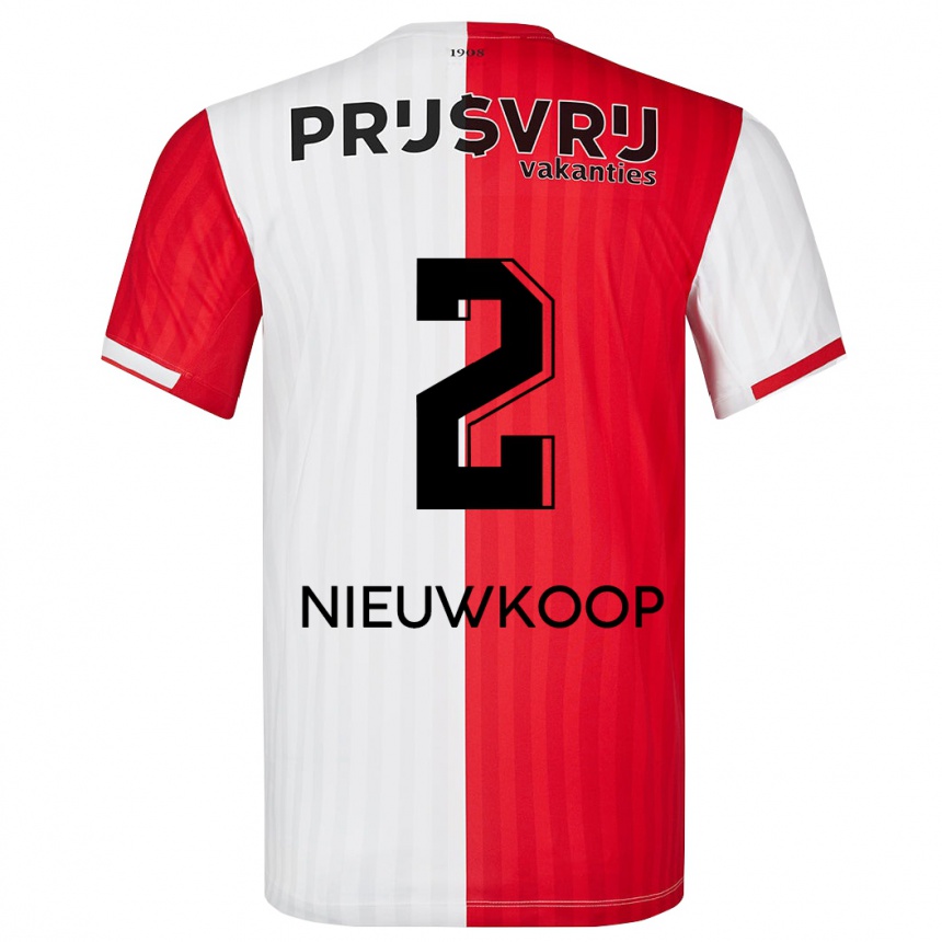 Kids Football Bart Nieuwkoop #2 Red White Home Jersey 2023/24 T-Shirt Canada