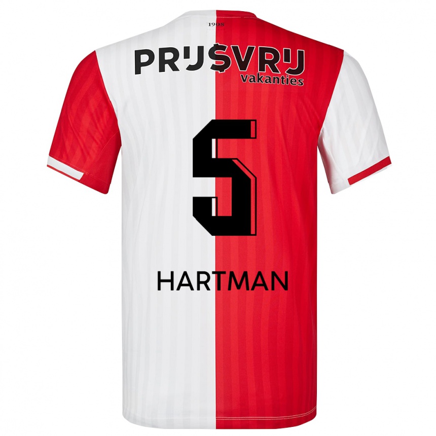 Enfant Football Maillot Quilindschy Hartman #5 Rouge Blanc Tenues Domicile 2023/24 Canada