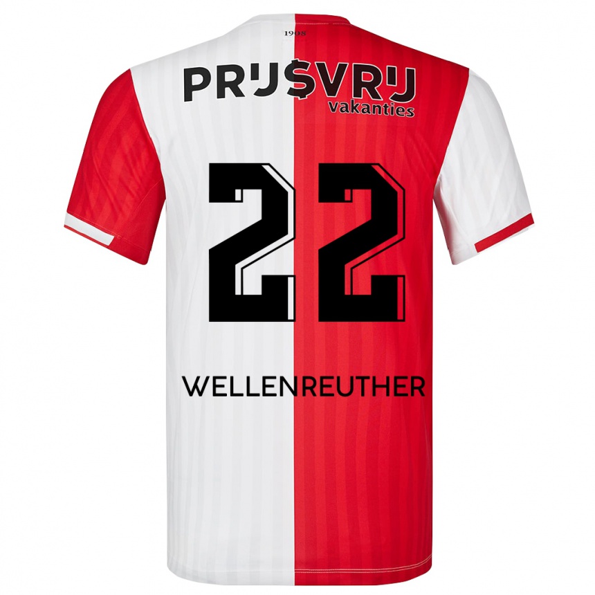 Kids Football Timon Wellenreuther #22 Red White Home Jersey 2023/24 T-Shirt Canada