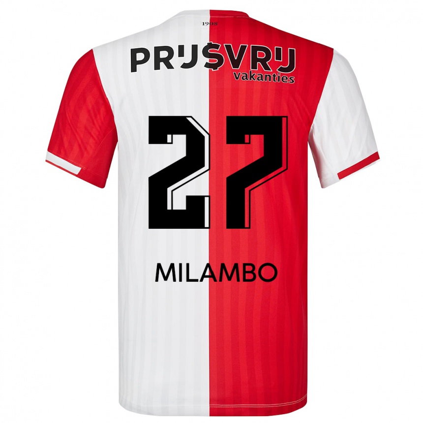 Kids Football Antoni Milambo #27 Red White Home Jersey 2023/24 T-Shirt Canada