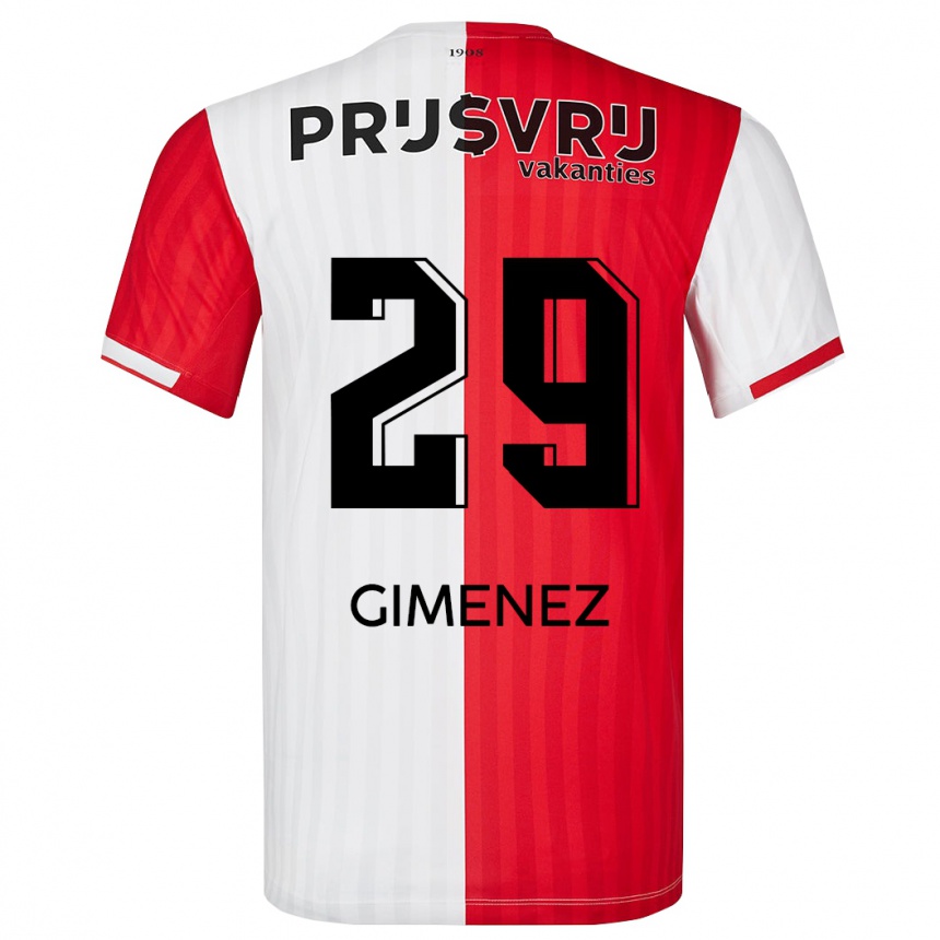 Kids Football Santiago Gimenez #29 Red White Home Jersey 2023/24 T-Shirt Canada