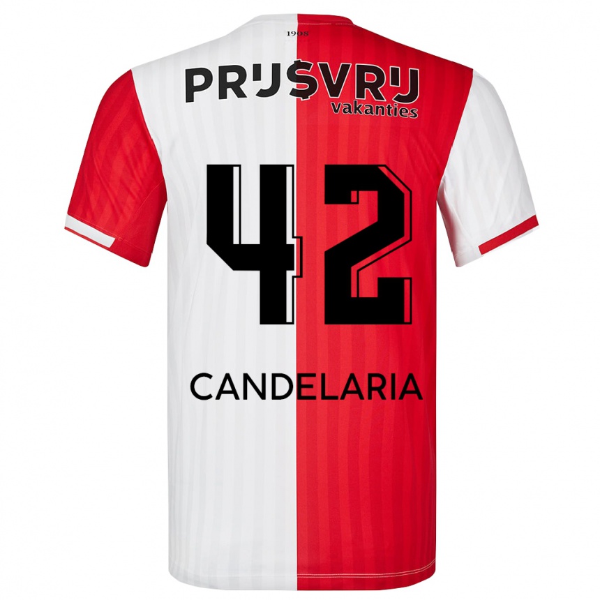 Enfant Football Maillot Jayden Candelaria #42 Rouge Blanc Tenues Domicile 2023/24 Canada