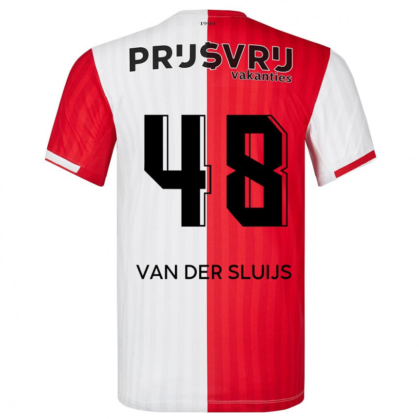 Kids Football Joep Van Der Sluijs #48 Red White Home Jersey 2023/24 T-Shirt Canada