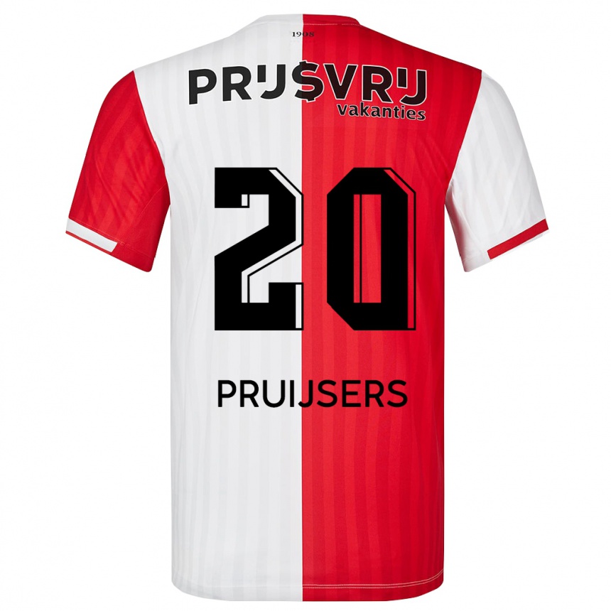 Enfant Football Maillot Tom Pruijsers #20 Rouge Blanc Tenues Domicile 2023/24 Canada