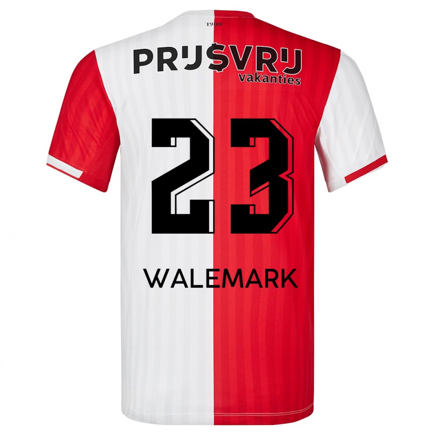 Kids Football Patrik Walemark #23 Red White Home Jersey 2023/24 T-Shirt Canada