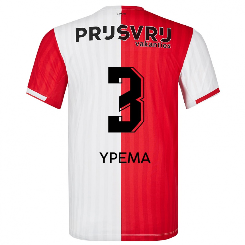 Enfant Football Maillot Danique Ypema #3 Rouge Blanc Tenues Domicile 2023/24 Canada