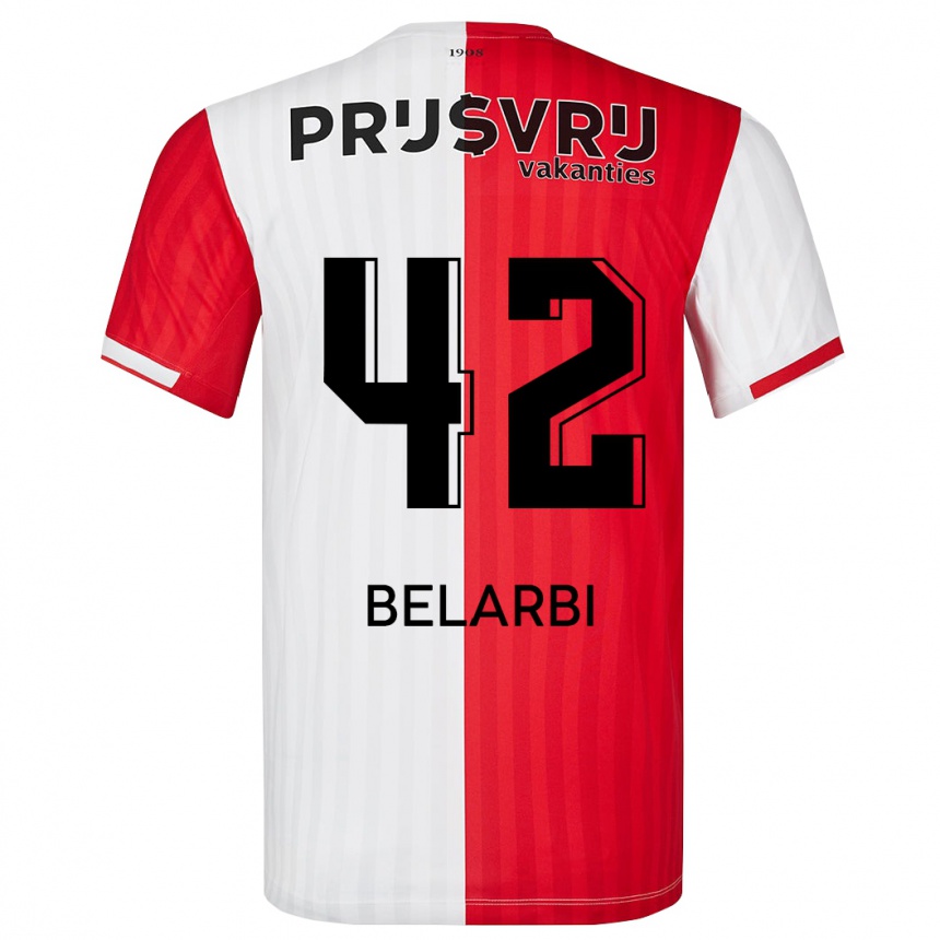 Enfant Football Maillot Abdel Belarbi #42 Rouge Blanc Tenues Domicile 2023/24 Canada